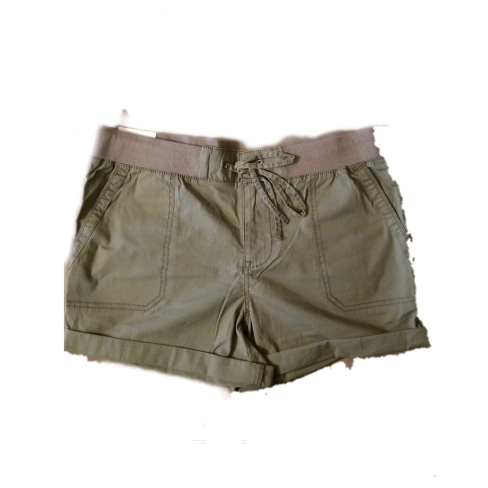 Khakis & Company Stretch Poplin Olive Green Shorts